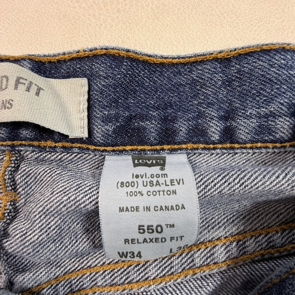 Vintage Levis 550 Relaxed Fit Jeans Mens 34x30 Fits 32 Blue Denim Tapered Retro - Picture 5 of 10